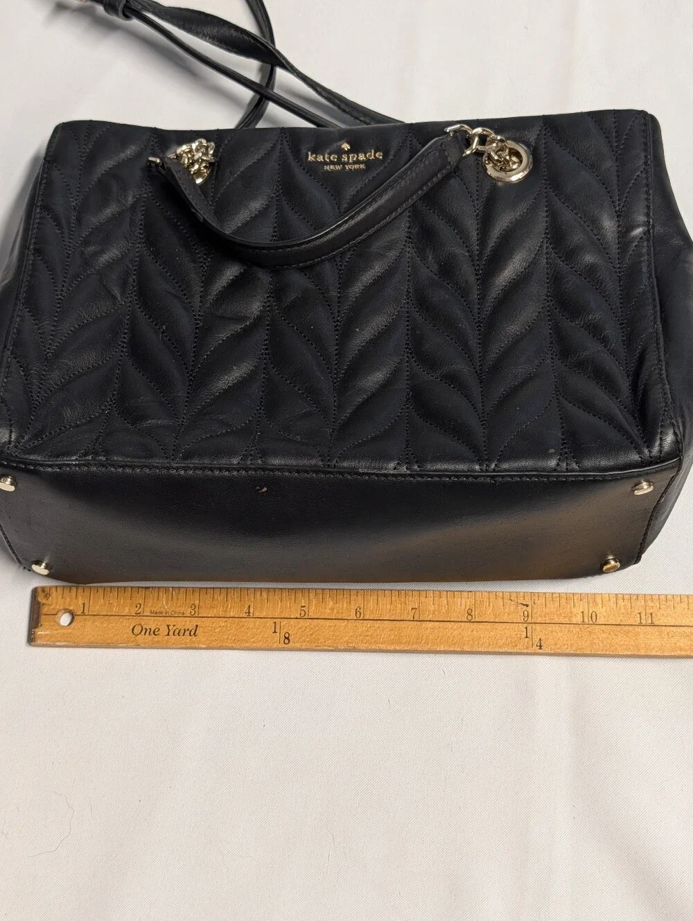 Kate Spade Briar Lane Quilted Meena Black Leather Tote